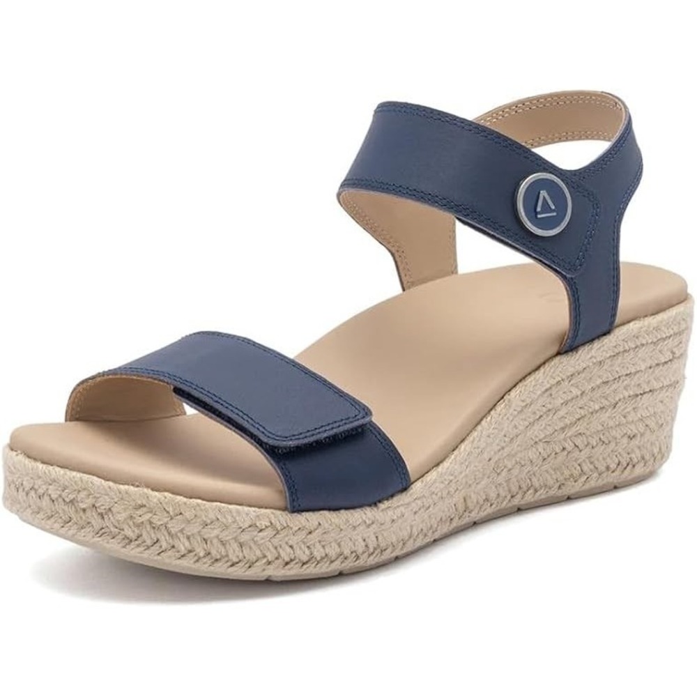 Abeo Riviera Strap Women's‎ Leather Comfort Sandal Size US 7.5 - Navy Blue  New
